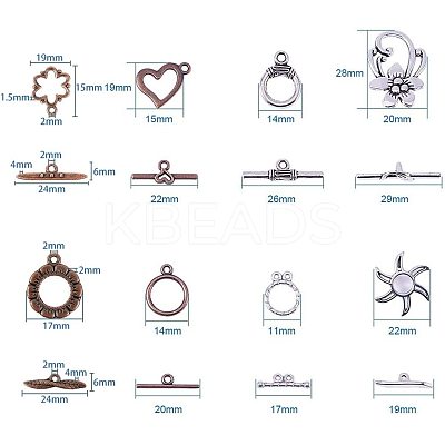 Tibetan Style Alloy Toggle Clasps TIBE-PH0004-03-1