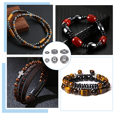 3 Strands 3 Style Non-Magnetic Synthetic Hematite Beads Strands G-AR0005-72-1