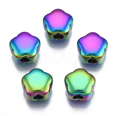 Rack Plating Rainbow Color 304 Stainless Steel Beads STAS-S119-085-1