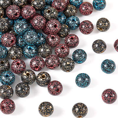 90Pcs 3Colors Opaque Acrylic Beads OACR-TA0002-57-1