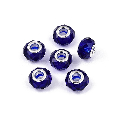 Transparent Glass European Beads GPDL-N004-D14mm-A15-1