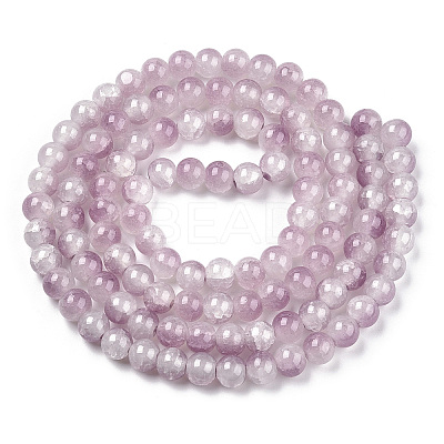 Crackle Baking Paint Imitation Jade Glass Beads Strands LS-DGLA-T003-10mm-04-1