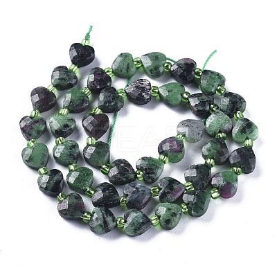 Natural Rudy in Zoisite Beads Strands G-E560-T01-1