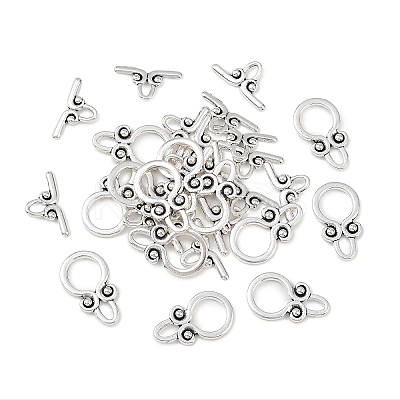 50Sets Ring Tibetan Style Alloy Toggle Clasps FIND-YW0009-76-1