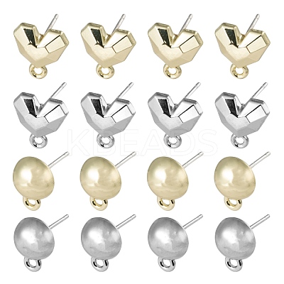 16Pcs 4 Style Spray Painted Alloy Stud Earrings Findings FIND-LS0001-66-1