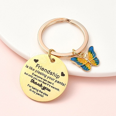 Alloy Enamel & 304 Stainless Steel Keychain KEYC-YW00094-02-1