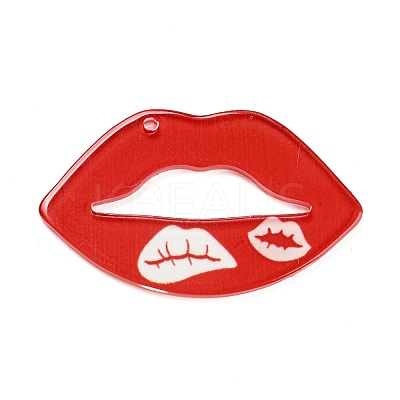 Valentine's Day Theme Opaque Acrylic Pendants SACR-F011-03B-1