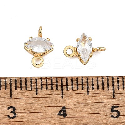 SHEGRACE Brass Pave Cubic Zirconia Horse Eye Connector Charms XGRQ2O424-436A-G-1