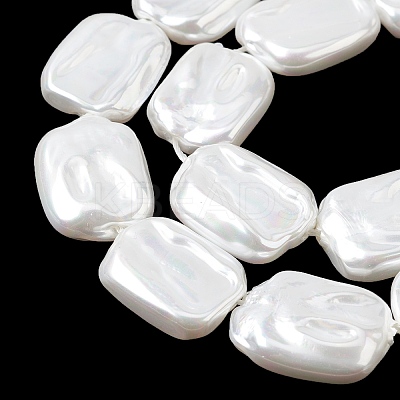 Electroplate Opaque Glass Imitation Pearl Beads Strands EGLA-H113-01B-1