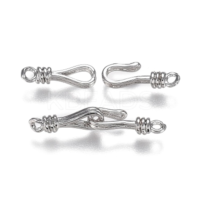 Brass Hook and Eye Clasps KK-F120-016P-1