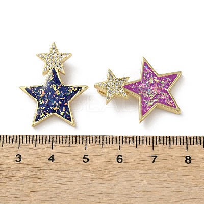 Brass Micro Pave Clear Cubic Zirconia Pendants KK-C045-25G-1