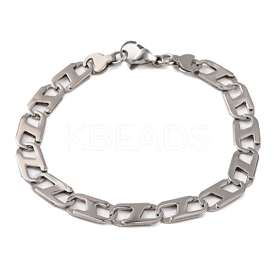 Tarnish Resistant 201 Stainless Steel Mariner Link Chain Bracelets BJEW-B078-55P-1