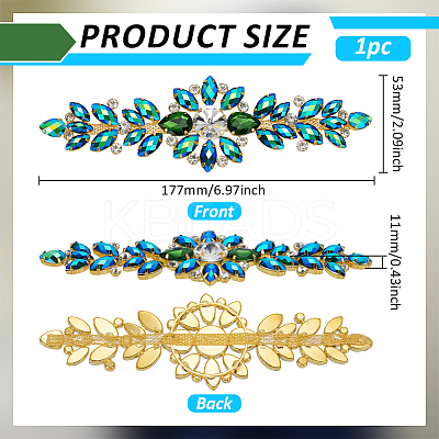1Pc Flower Alloy Rhinestone Ornament Accessories DIY-FG0008-03B-1