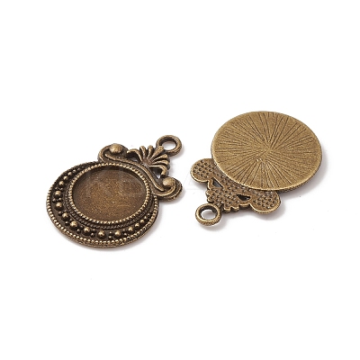 Tibetan Style Zine Alloy Pendant Cabochon Settings PALLOY-YW0001-72AB-1