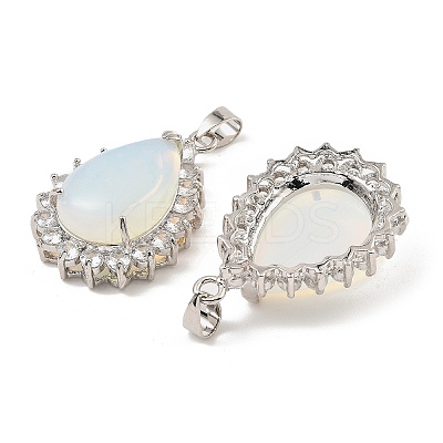 Opalite & Rhinestone Pendants G-K338-31P-03-1