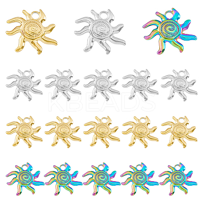 18Pcs 3 Colors 304 Stainless Steel Pendants Ion Plating(IP) STAS-DC0014-66-1