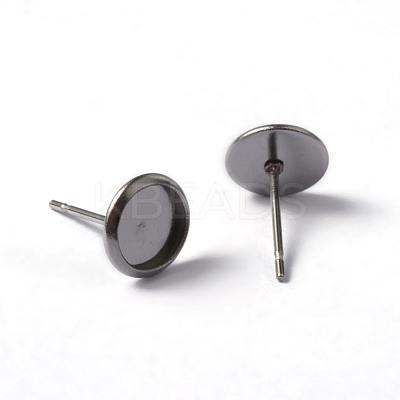 Tarnish Resistant 304 Stainless Steel Stud Earring Settings STAS-L182-16-1