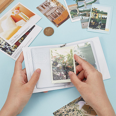 3 Inch PVC Mini Heart Hollow Photocard Holder Book AJEW-WH0038-65P-01-1