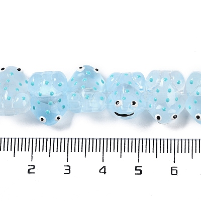 Transparent Glass Enamel Beads Strands GLAA-B021-05G-1