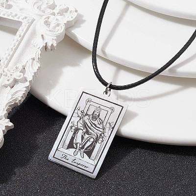 Tarot Card 201 Stainless Steel Pendant Necklaces NJEW-JN04496-04-1