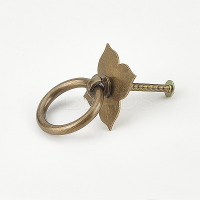Clover Brass with Iron Drawer Pull Drop Handles KK-WH0079-64-1