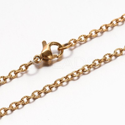 304 Stainless Steel Cable Chain Necklaces NJEW-E026-15G-1