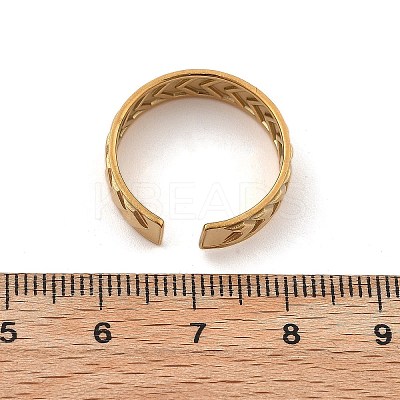 Arrow 304 Stainless Steel Open Cuff Ring for Women RJEW-M049-01G-06-1