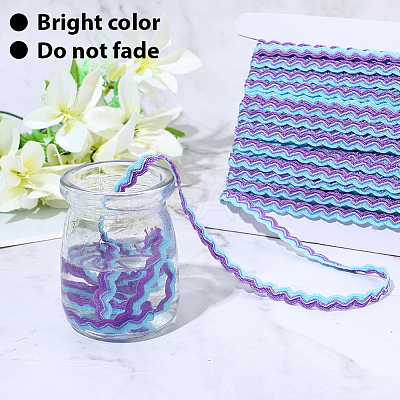 1 Roll Polyester with Paillette Wavy Fringe Trim Ribbon OCOR-GF0005-72B-1