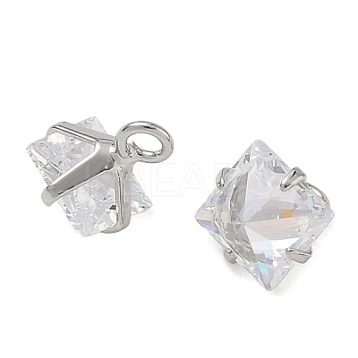 Brass Pave Cubic Zirconia Charms CU-CBABEB3-05P-02-1