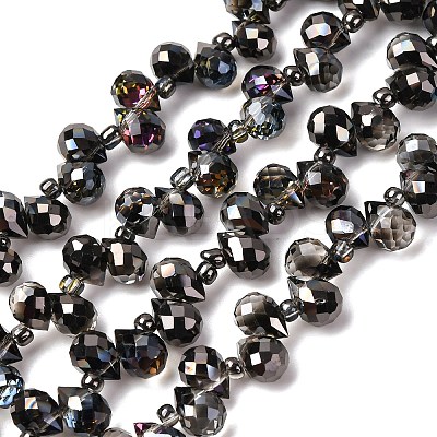 Transparent Electroplate Glass Beads Strands EGLA-F152A-FR07-1