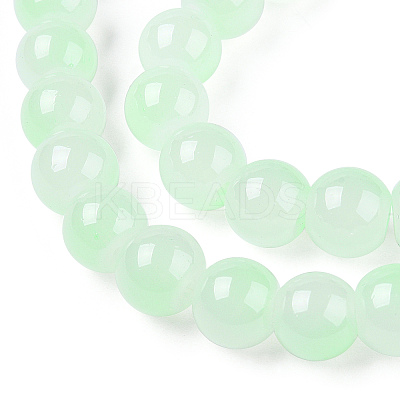 Baking Paint Imitation Jade Glass Round Bead Strands X1-DGLA-N003-10mm-08-1-1