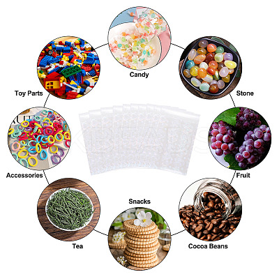 50Pcs Double Face Laser Rectangle PE Cellophane Bags ABAG-TAC0013-14B-1