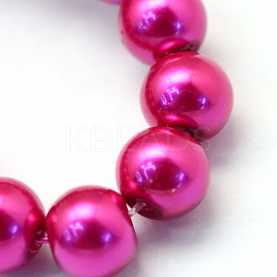 Baking Paint Pearlized Glass Pearl Round Bead Strands HY-Q330-8mm-17-1