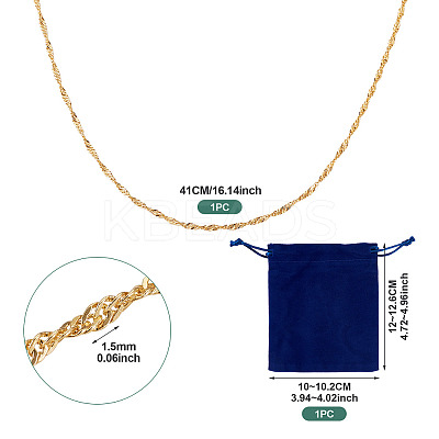 Brass Singapore Chain Necklace NJEW-TA0001-17-1