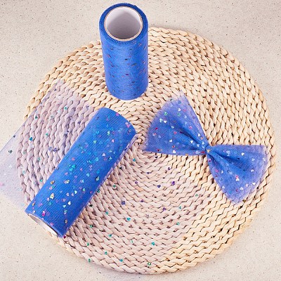 Heart Glitter Sequin Deco Mesh Ribbons OCOR-BC0007-21-1