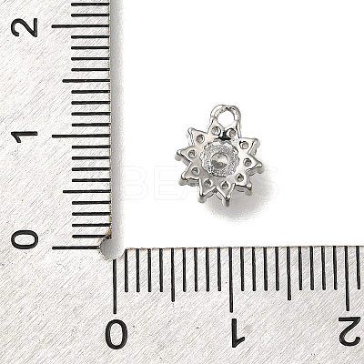 Rack Plating Brass Micro Pave Cubic Zirconia Charms KK-M014-04P-1