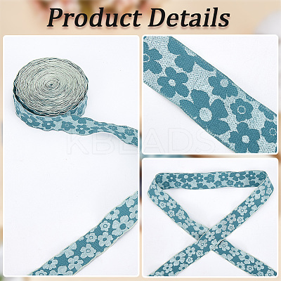 Flower Polyester Ribbons SRIB-WH20020-053A-01-1
