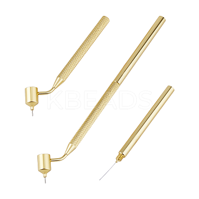 2Pcs 2 Styles Metal Slanting Fine Line Paint Pen AJEW-FH0004-97-1