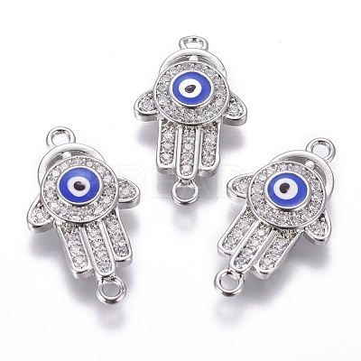 Brass Micro Pave Cubic Zirconia Links ZIRC-F106-16P-1
