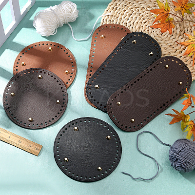 6Pcs 6 Styles Imitation Leather Knitting Crochet Bags Bottom DIY-PH0006-58-1