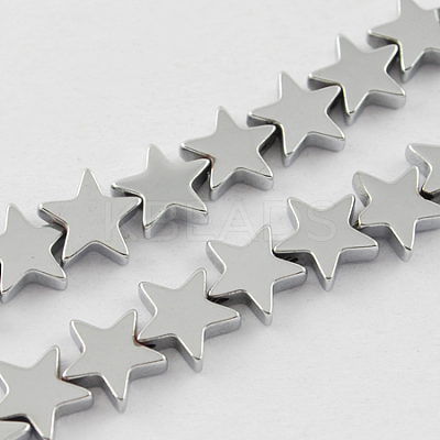 Non-magnetic Synthetic Hematite Beads Strands G-Q887-6x6mm-7-1