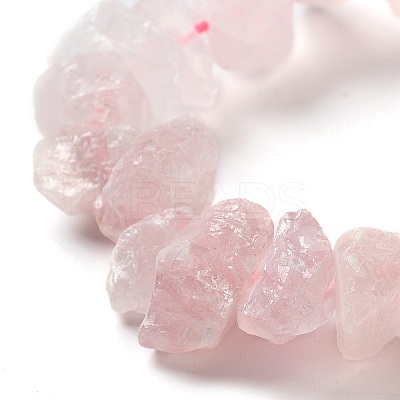 Raw Rough Natural Rose Quartz Beads Strands G-P528-A10-01-1