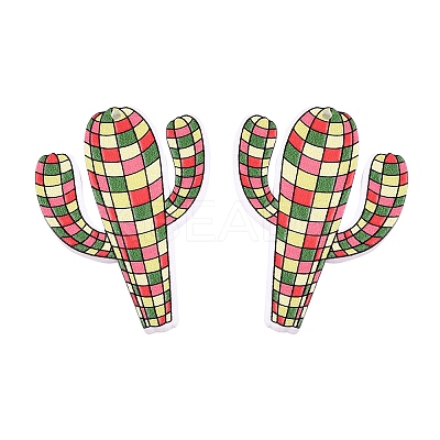 Printed Tartan Acrylic Pendants OACR-T028-04A-1