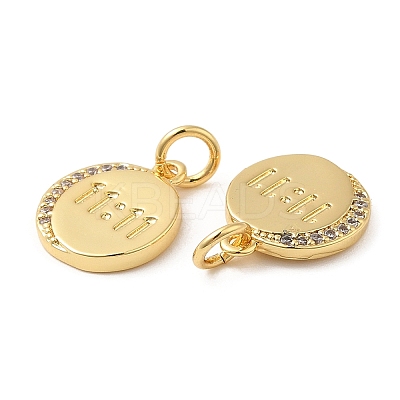 Rack Plating Brass Micro Pave Cubic Zirconia Pendants X-KK-I706-05G-1