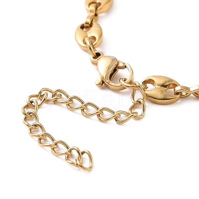 PVD Vacuum Plating 304 Stainless Steel Coffee Bean Chain Bracelet for Men Women BJEW-E031-16G-02-1