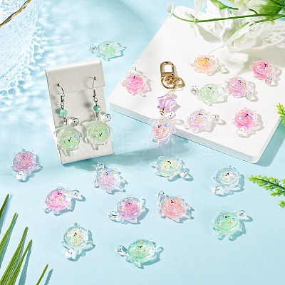 30Pcs Transparent Acrylic and Glitter Powder Pendants TACR-TA0001-91-1