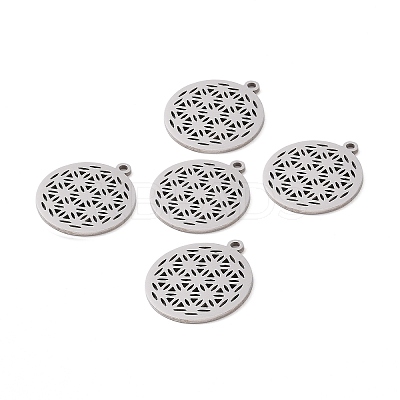 Non-Tarnish 201 Stainless Steel Sacred Geometry Pendants STAS-S105-JN899-1-1