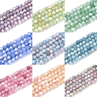 Ombre Effect Dyed Glass Beads Strands GLAA-T025-4mm-09-1