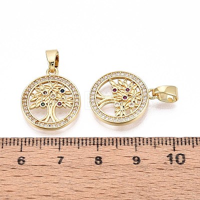 Brass Micro Pave Cubic Zirconia Pendants KK-T071-93G-1