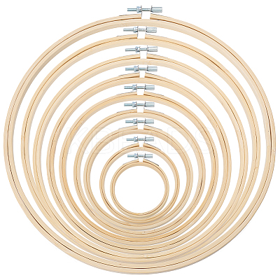 9Pcs 9 Styles Bamboo Embroidery Hoops DIY-GO0003-09-1